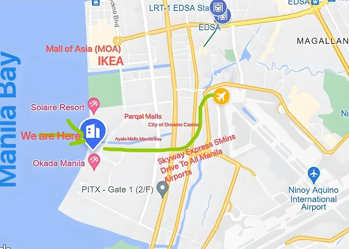 Apartment Modern 1br With Balcony Facing Infinity Pool Bay Sunset Near Airports Okada Solaire Moa Manila