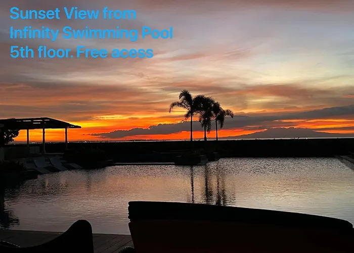 Modern 1br With Balcony Facing Infinity Pool Bay Sunset Near Airports Okada Solaire Moa Apartment